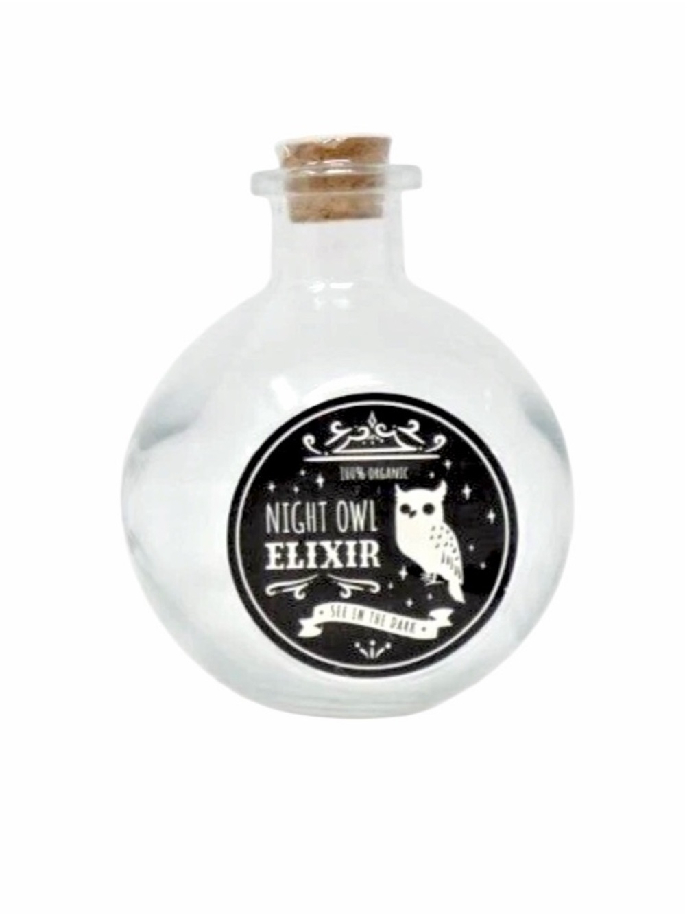 NWT Halloween Decorative Glass Potion Bottle - Night Owl Elixir